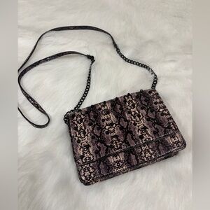 Gianni Bini Purple and Black Snakeskin Crossbody Bag